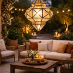 Geometrische Marokkaanse Hanglamp – Glas en Metaal Plafondlamp