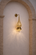Handgemaakte Marokkaanse Messing Wandlamp – Filigrain Druppelvormig Design