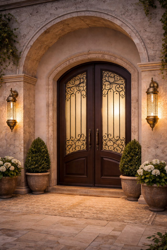 Marokkaanse Messing Wandlantaarns Set – Elegante Verlichting voor Entree en Voordeur - Afbeelding 2