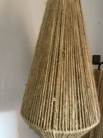 Set of 2 handmade rope pendant lights in elongated teardrop shape