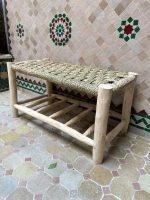 Handgemaakte Houten Bank met Geïntegreerde Schoenenopslag - Afbeelding 2