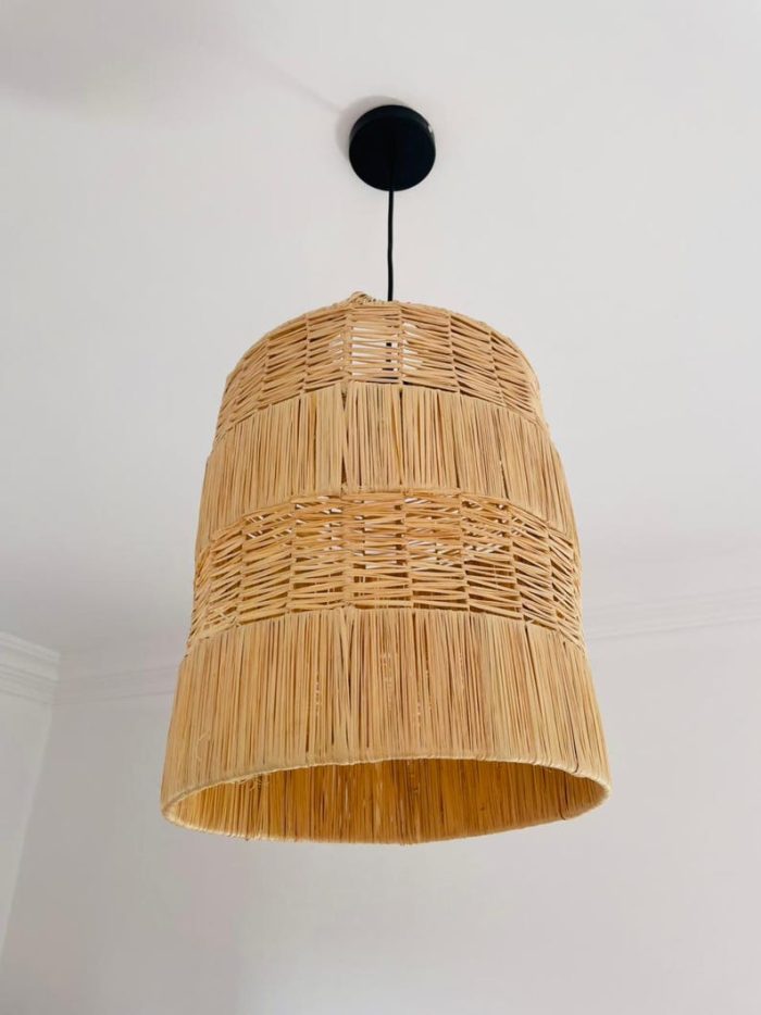 Handgeweven Marokkaanse Raffia Hanglamp – Multi-Tier Plafondlamp - Afbeelding 3