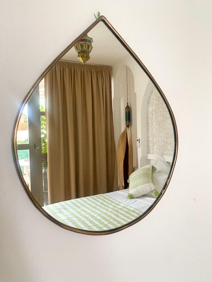 Handgemaakte Marokkaanse Messing Wandspiegel – Authentieke Artisan Decor - Afbeelding 2