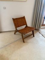 Marokkaanse Fauteuil van Walnoothout met Bruin Leer – Handgemaakte Lounge Stoel - Afbeelding 7