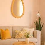 Marokkaanse Raffia Spiegel – Handgemaakte Eivormige Wandspiegel