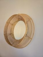 Marokkaanse Raffia Spiegel – Ronde Handgeweven Wandspiegel - Afbeelding 3