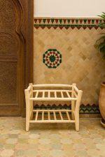 Handgemaakt Houten Schoenenrek – 2-Laags Natuurlijke Hout Organizer