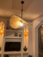 Handgemaakte Raffia Hanglamp – Marokkaanse Parasol Lampenkap - Afbeelding 3