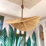 Handgemaakte Raffia Hanglamp – Marokkaanse Parasol Lampenkap