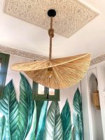Handgemaakte Raffia Hanglamp – Marokkaanse Parasol Lampenkap