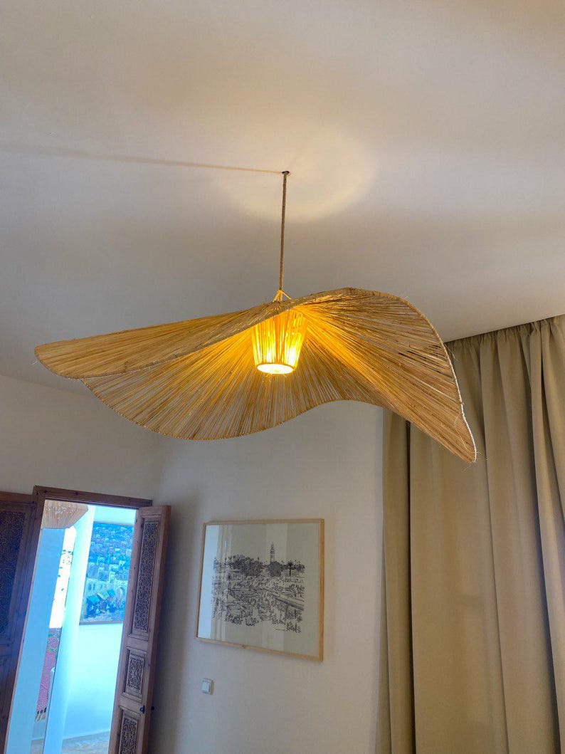 il_794xN.7482957092_9787 Handgemaakte Raffia Hanglamp – Marokkaanse Parasol Lampenkap - Afbeelding 1