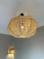 Handgeweven Raffia Hanglamp Rond – Natuurlijke Plafondlamp
