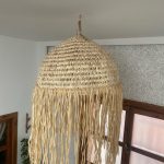 Marokkaanse Strobol Hanglamp met Raffia Franje