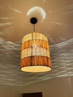 Handgeweven Marokkaanse Raffia Hanglamp – Multi-Tier Plafondlamp