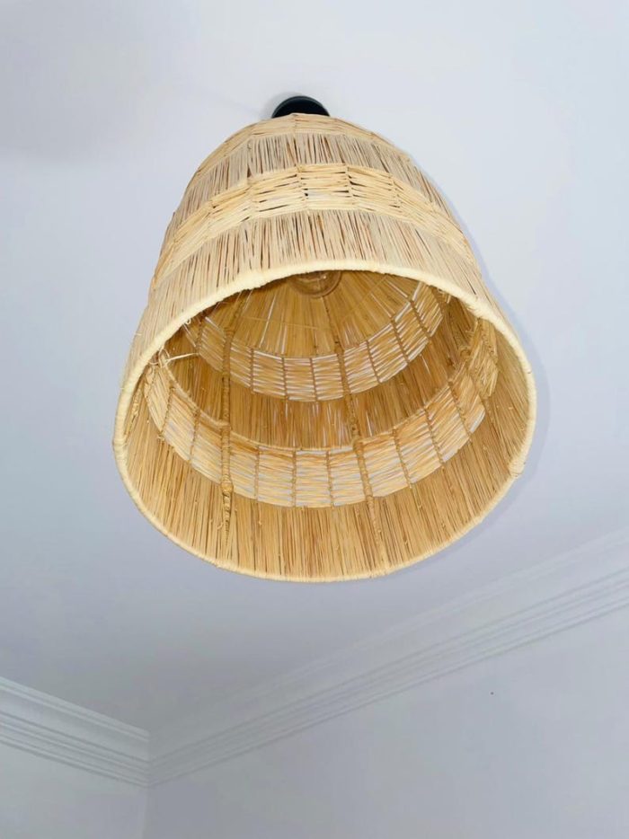 Handgeweven Marokkaanse Raffia Hanglamp – Multi-Tier Plafondlamp - Afbeelding 4