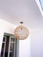 Handgeweven Raffia Hanglamp Rond – Natuurlijke Plafondlamp - Afbeelding 2