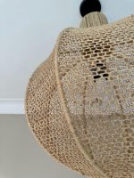 Natuurlijke Raffia Hanglamp – Ronde Geweven Plafondlamp - Afbeelding 5