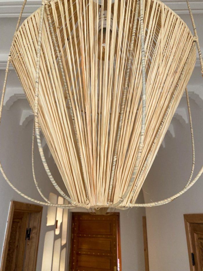 Marokkaanse Uitlopende Lantaarn Hanglamp – Natuurlijke Vezel Verlichting - Afbeelding 4