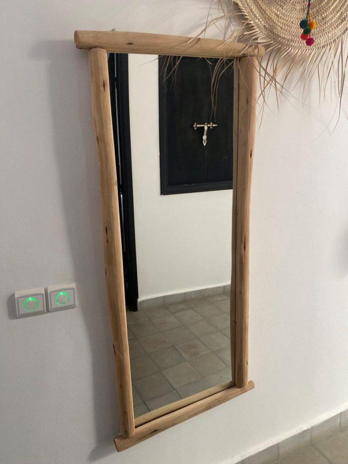 Handgemaakte Rechthoekige Houten Spiegel – Natuurlijke Houten Lijst - Afbeelding 6