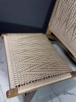 Marokkaanse Fauteuil van Walnoothout met Koord – Handgeweven Relaxstoel - Afbeelding 3