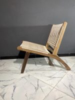 Marokkaanse Fauteuil van Walnoothout met Koord – Handgeweven Relaxstoel - Afbeelding 5