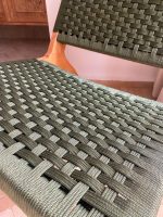 Marokkaanse Fauteuil van Walnoothout met Groen Koord – Handgeweven Relaxstoel - Afbeelding 6