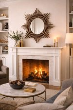 Marokkaanse Houten Spiegel – Ronde Handgeweven Lijst