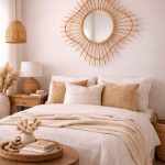 Marokkaanse Houten Spiegel met Koord – Ronde Handgeweven Lijst