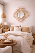 Marokkaanse Houten Spiegel met Koord – Ronde Handgeweven Lijst