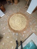 Rond Raffia Vloerkleed – Geweven Natuurlijke Stro Vezels - Afbeelding 5