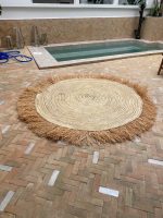 Rond Raffia Vloerkleed – Geweven Natuurlijke Stro Vezels - Afbeelding 3