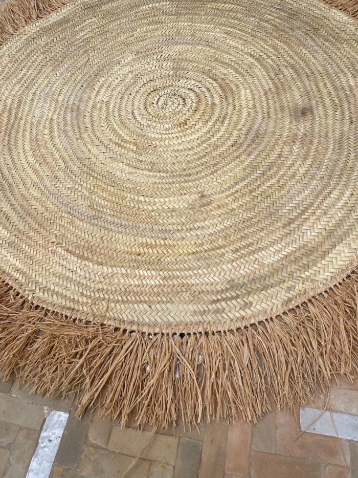 Rond Raffia Vloerkleed – Geweven Natuurlijke Stro Vezels - Afbeelding 7