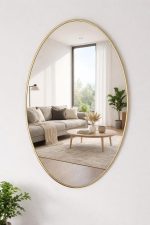 Ovale Handgemaakte Messing Wandspiegel – Antique Finish - Afbeelding 3