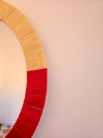 Marokkaanse Raffia Spiegel – Ronde Handgeweven Wandspiegel - Afbeelding 2