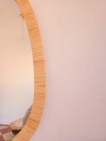 Marokkaanse Raffia Spiegel – Handgemaakte Eivormige Wandspiegel - Afbeelding 4