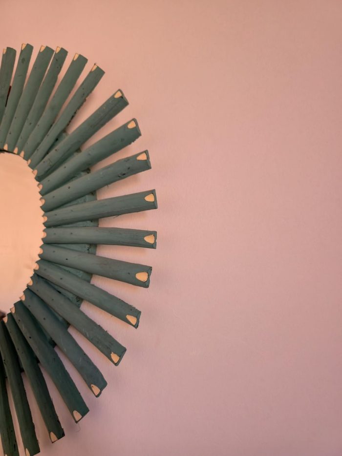 Marokkaanse Houten Spiegel – Ronde Handgeweven Raffia Lijst - Afbeelding 6