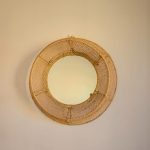 Marokkaanse Raffia Spiegel – Ronde Handgeweven Wandspiegel