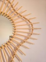 Marokkaanse Houten Spiegel met Koord – Ronde Handgeweven Lijst - Afbeelding 2