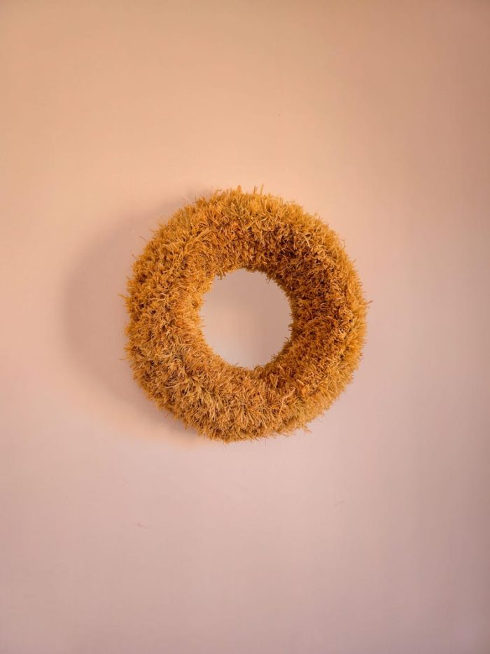 Marokkaanse Raffia Spiegel – Ronde Handgeweven Wandspiegel - Afbeelding 6