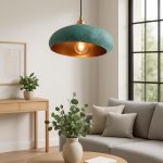 Handgemaakte Verouderde Koperen Koepel Hanglamp