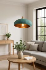 Handgemaakte Verouderde Koperen Koepel Hanglamp