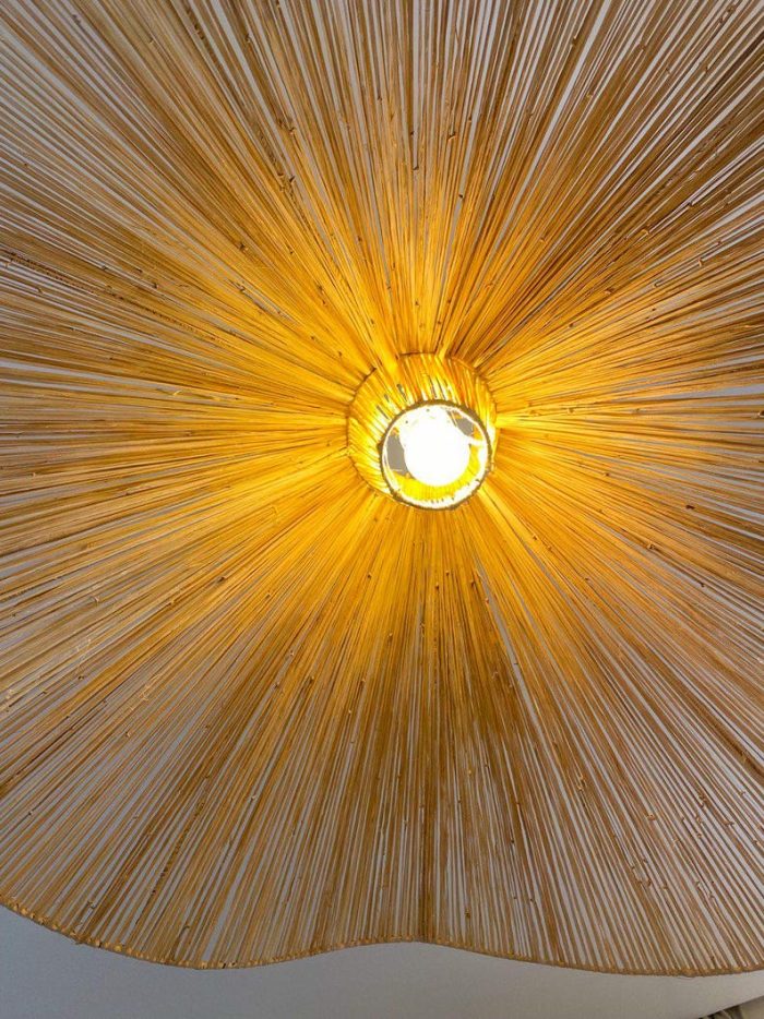 Handgemaakte Raffia Hanglamp – Marokkaanse Parasol Lampenkap - Afbeelding 3