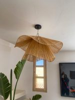 Handgemaakte Raffia Plafondlamp – Golvende Hanglamp - Afbeelding 3