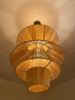 Handgeweven Raffia Hanglamp – Meerlagig Piramide Ontwerp - Afbeelding 8
