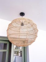 Handgeweven Raffia Hanglamp Rond – Natuurlijke Plafondlamp - Afbeelding 4