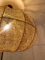 Handgeweven Raffia Hanglamp – Ronde Natuurlijke Plafondlamp - Afbeelding 2