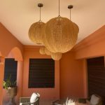 Handgeweven Raffia Hanglamp – Ronde Plafondlamp