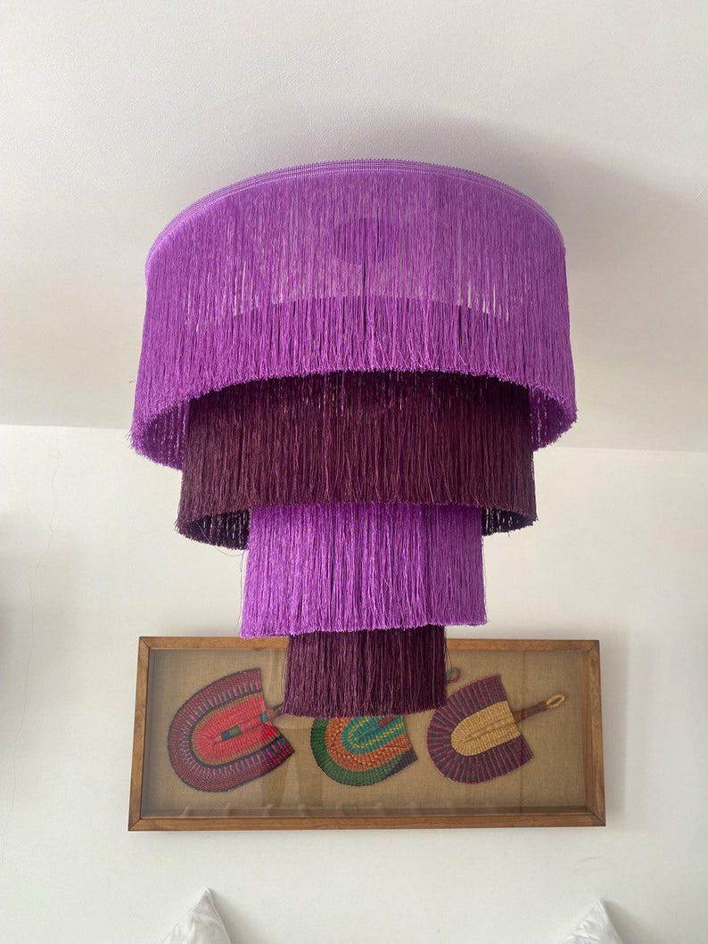 il_794xN.7539522969_5acu (1) Marokkaanse Hdoum Franje Hanglamp – Handgemaakte Statement Lamp - Afbeelding 1