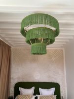 Marokkaanse Hdoum Franje Hanglamp – Gelaagde Artisan Lamp - Afbeelding 3