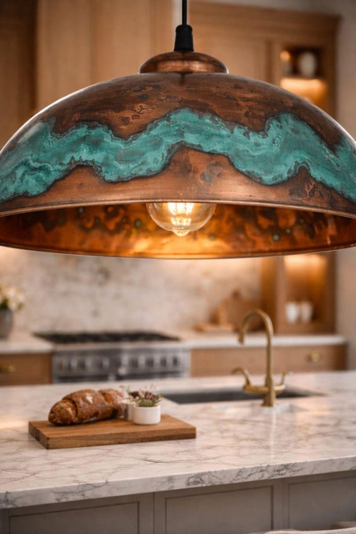 Handgemaakte Verouderde Koperen Koepel Hanglamp - Afbeelding 3